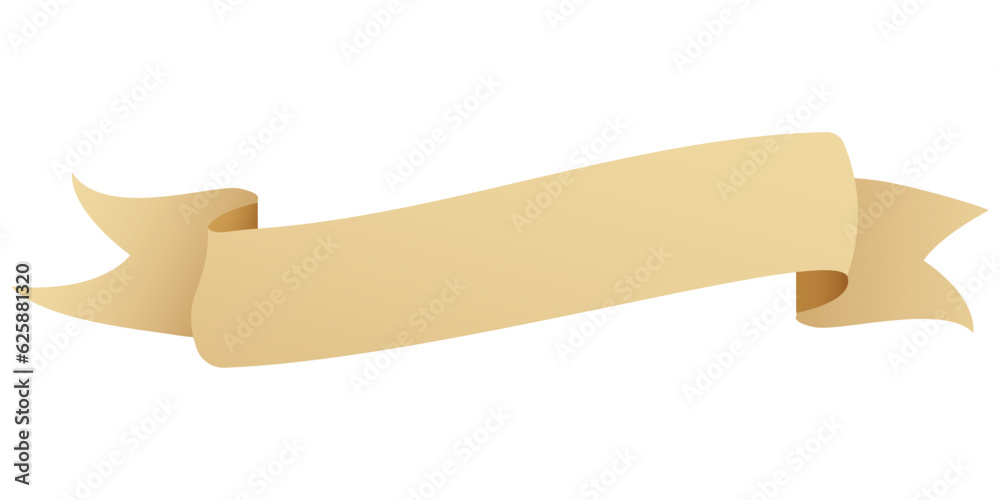 Canvas Prints parchment paper scroll ribbon, old vintage banner game ui element in cartoon style isolated on white