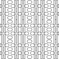 Abstract background with figures from lines. black and white pattern for web page, textures, card, poster, fabric, textile. Monochrome graphic repeating design.