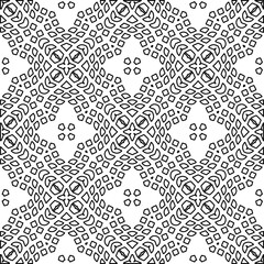 Abstract background with figures from lines. black and white pattern for web page, textures, card, poster, fabric, textile. Monochrome graphic repeating design.