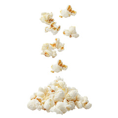 Flying delicious popcorn, cut out - obrazy, fototapety, plakaty