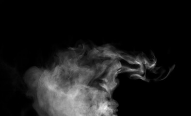 A collection of white smoke stock images on a black background.
