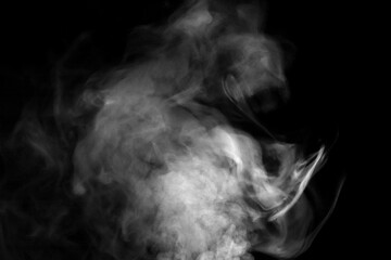 A collection of white smoke stock images on a black background.
