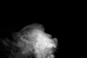 A collection of white smoke stock images on a black background.
