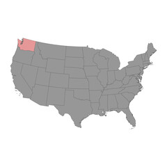 Washington state map. Vector illustration.