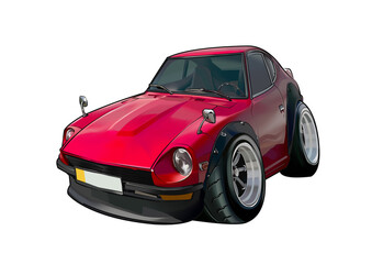 Elegant and casual old-fashioned red sedan