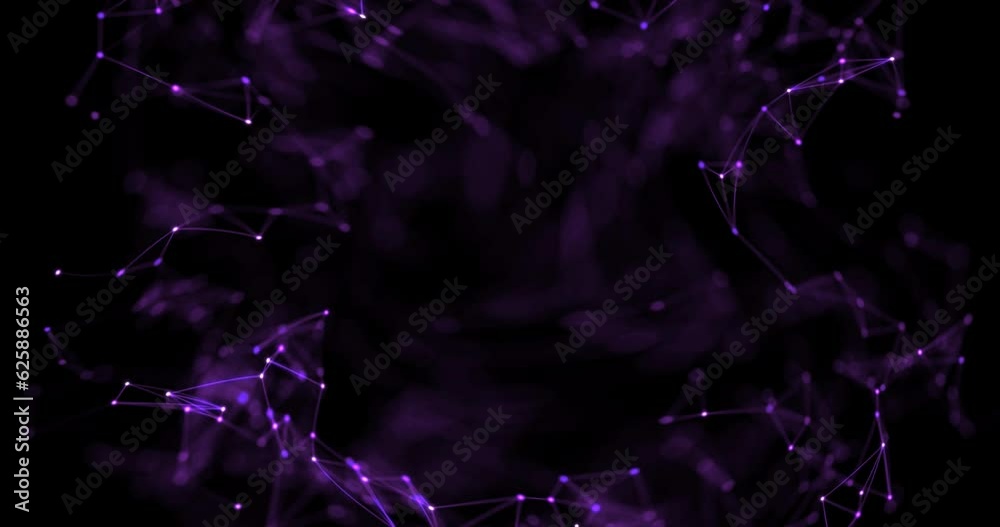 Wall mural purple particle line abstract background