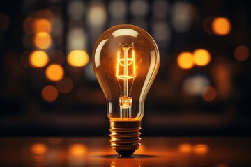 Single Light Bulb Illuminating a Dark Room - Idea and Innovation