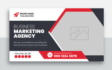 Business youtube thumbnail and web banner design template