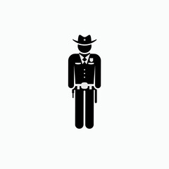 Sheriff Icon. Regional Police Symbol - Logo Vector.    