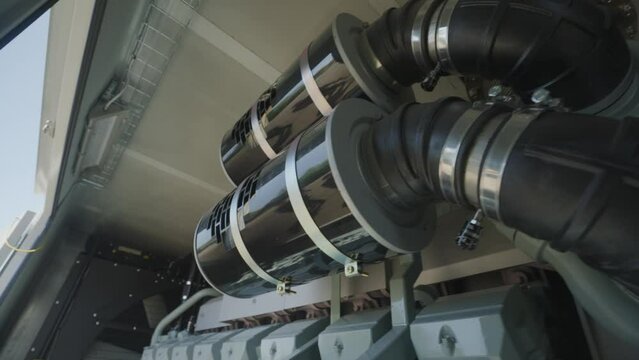 Purification of exhaust gases. Exhaust gas filtration. Diesel generator exhaust gas treatment system. Exhaust gas filtration system