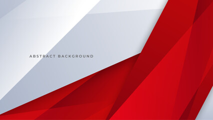 Modern abstract geometric red white background Premium Vector