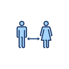 Social distancing vector. social distance sign and symbol. self quarantine sign