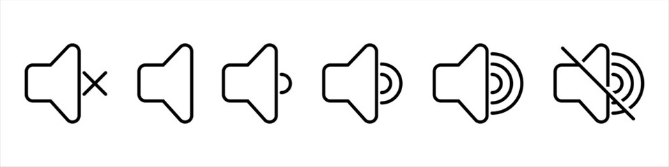 Volume music sound icon set