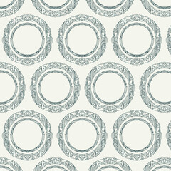 Seamless pattern with round frames. Hand drawn vector illustration
