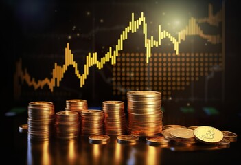 Growth gold coin investment business market finance