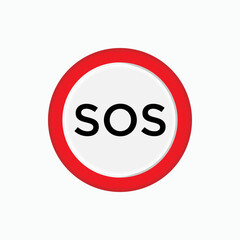 SOS Icon. Abbreviation of Save Our Soul. Help Symbol - Logo and  Simple Vector, Sign for Design and Website, Presentation or Application.