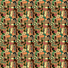 Abstract urban seamless pattern with wave shapes 