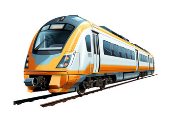 High speed Train isolated on transparent background. Generative Ai