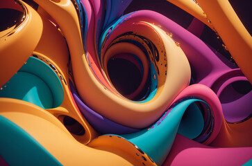 3d rendering of abstract fractal color background for creative design tasks