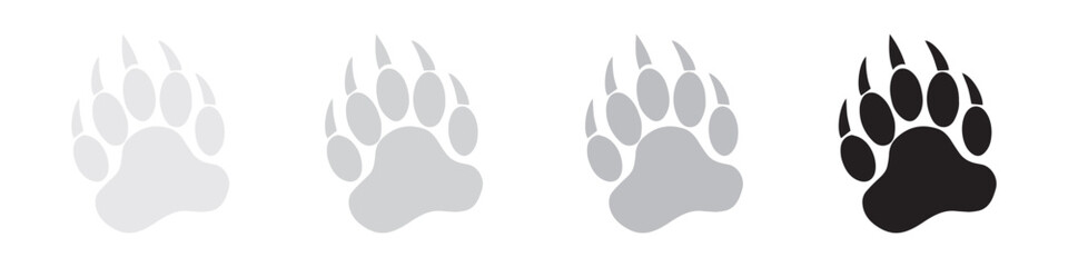 Dog, bear and cat paw prints collection. Vector Illustration. Vector Graphic. EPS 10 - obrazy, fototapety, plakaty