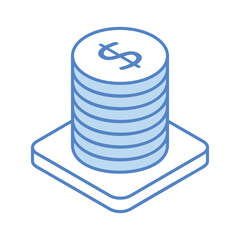 Coins Icon vector stock illustration.