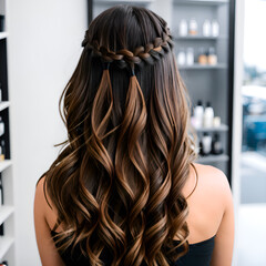 Woman with long brown hair