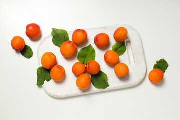 Composition with apricot, concept of tasty and fresh fruit