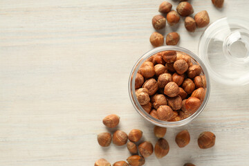 Healthy food and healthy nutrition concept, nuts - hazelnut