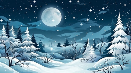 snow winter background fir tree light new christmas sky white year holiday. Generative AI.