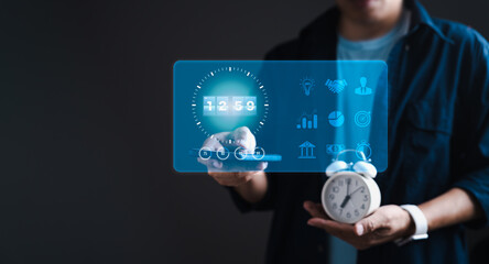 Businessman Mastering Time Management with Digital Strategy and Technology