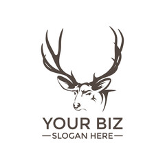 Deer logo concept in vintage colors suitable for hunting business or organization