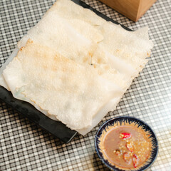 Rice paper traditional vietnamese cuisine with special fish sauce
