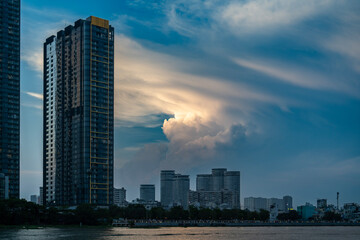 Saigon city sunset