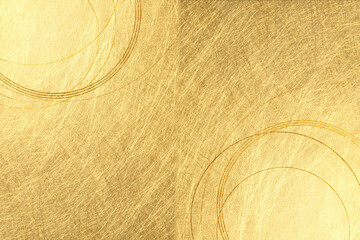 和風（アブストラクト）背景は金色の和紙　円形の重なり、 - 625896571