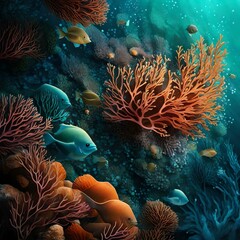Naklejka na ściany i meble Aqua Odyssey: Exploring Marine Marvels