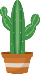 Houseplant in a pot flat illustration isolated