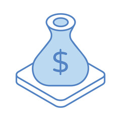 Money Bag Icon vector stock illustration.