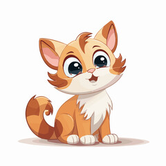 cat cartoon clipart vector white background