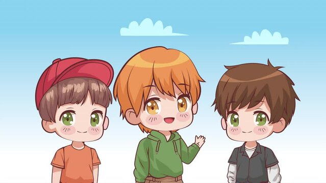 three little boys anime characters animation