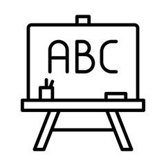 chalkboard line icon,  whiteboard outline vector sign, linear style pictogram isolated on white. Study symbol, logo illustration. Editable stroke