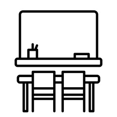 classroom line icon, outline vector sign, linear style pictogram isolated on white. Study symbol, logo illustration. Editable stroke
