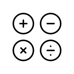 math symbol line icon, outline vector sign, linear style pictogram isolated on white. Study symbol, logo illustration. Editable stroke