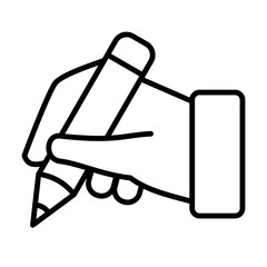 writing line icon, hand writing outline vector sign, linear style pictogram isolated on white. Study symbol, logo illustration. Editable stroke