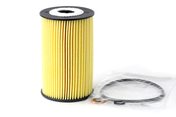 car fuel filter on white