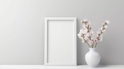 Home Decoration Mockup with Minimalist Wall Design created with Generative AI Technology