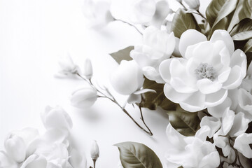 Fototapeta na wymiar flower wedding nature green background floral blossom beautiful white spring celebration. Generative AI.