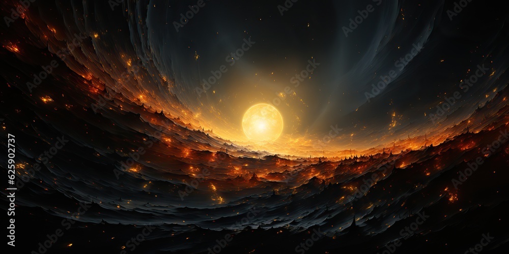 Wall mural ai generated. ai generative. galaxy space universe solar system background abstract planets landscap