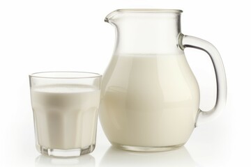 Obraz na płótnie Canvas Glass jug milk. Generate Ai
