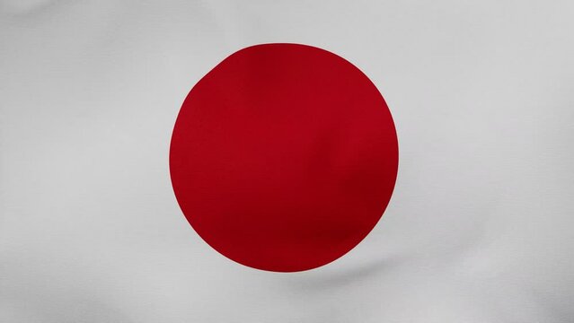Japan fabric flag also Taliban flag - calm swaying in the wind, looped endless cycled video, completely full screen covers flag background