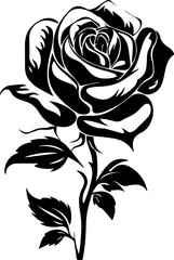 Silhouette flower rose and vector images